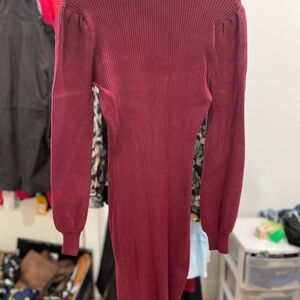 Elegant Burgundy Knit Dress